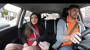 Car bae fucked by driving instructor in wet pussy hole