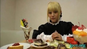 Lusty Nipponese Blonde Maid Fucks Nicely