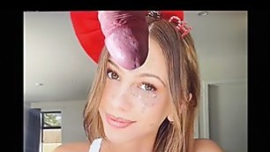 Cum on Miss D's face